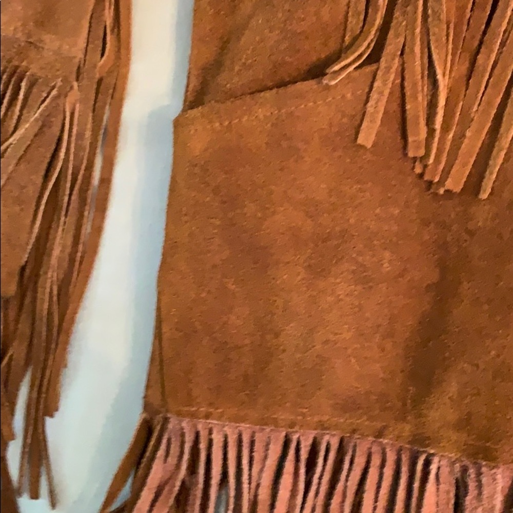 Brown Fringe Suede Jacket - Picture 6 of 7